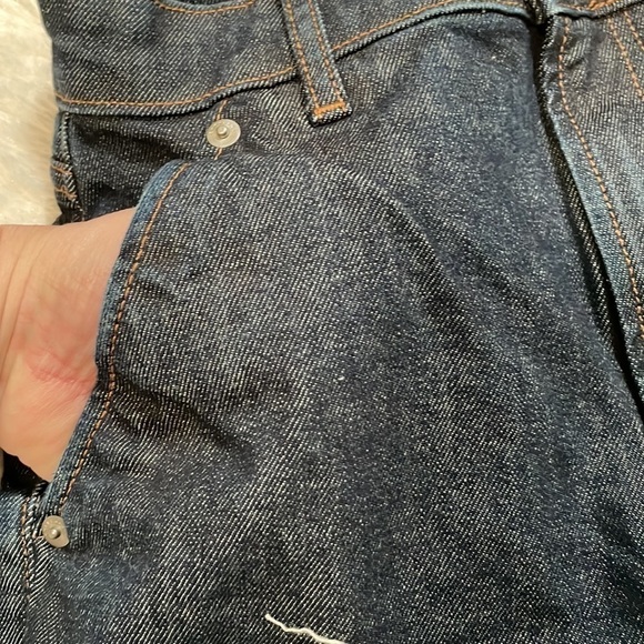 Everlane The Arc High Straight Leg Jeans in Indigo Raw Hem Size 26 - Picture 6 of 10